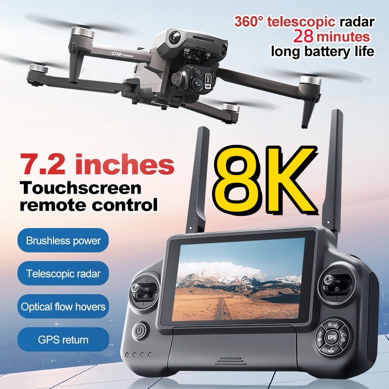 8K 3 Axis Gimbal Brushless 7.2 - Drone Rc With Screen ulasan dan harga