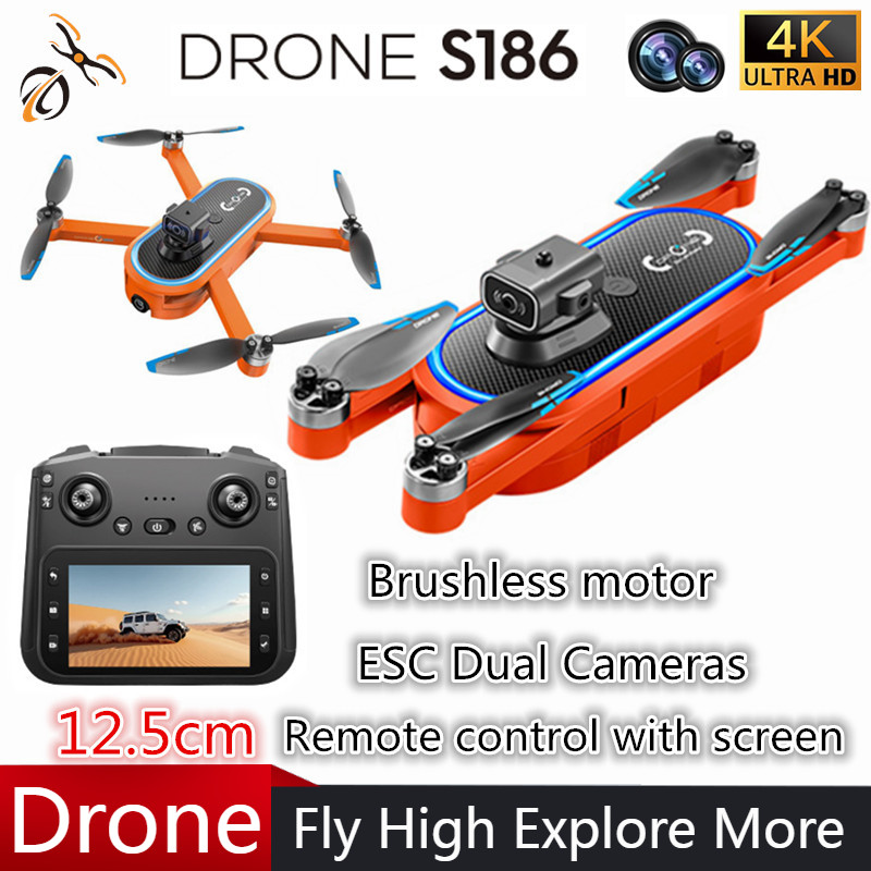 2025 S186 Drone Professional 4 - Drone Rc With Screen ulasan dan harga