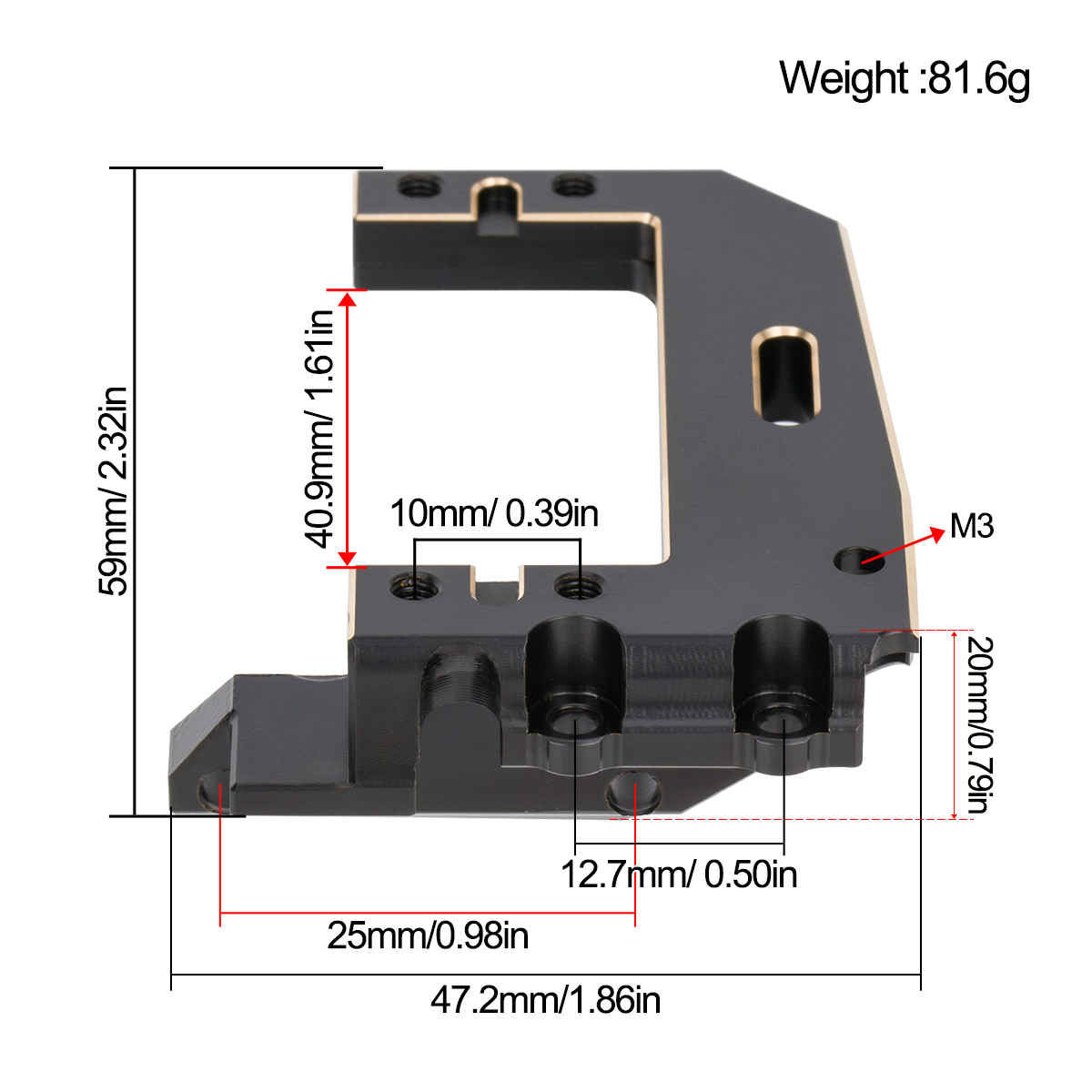 Machined Brass Servo Mount Bra - Rc Crawler Axle Parts ulasan dan harga