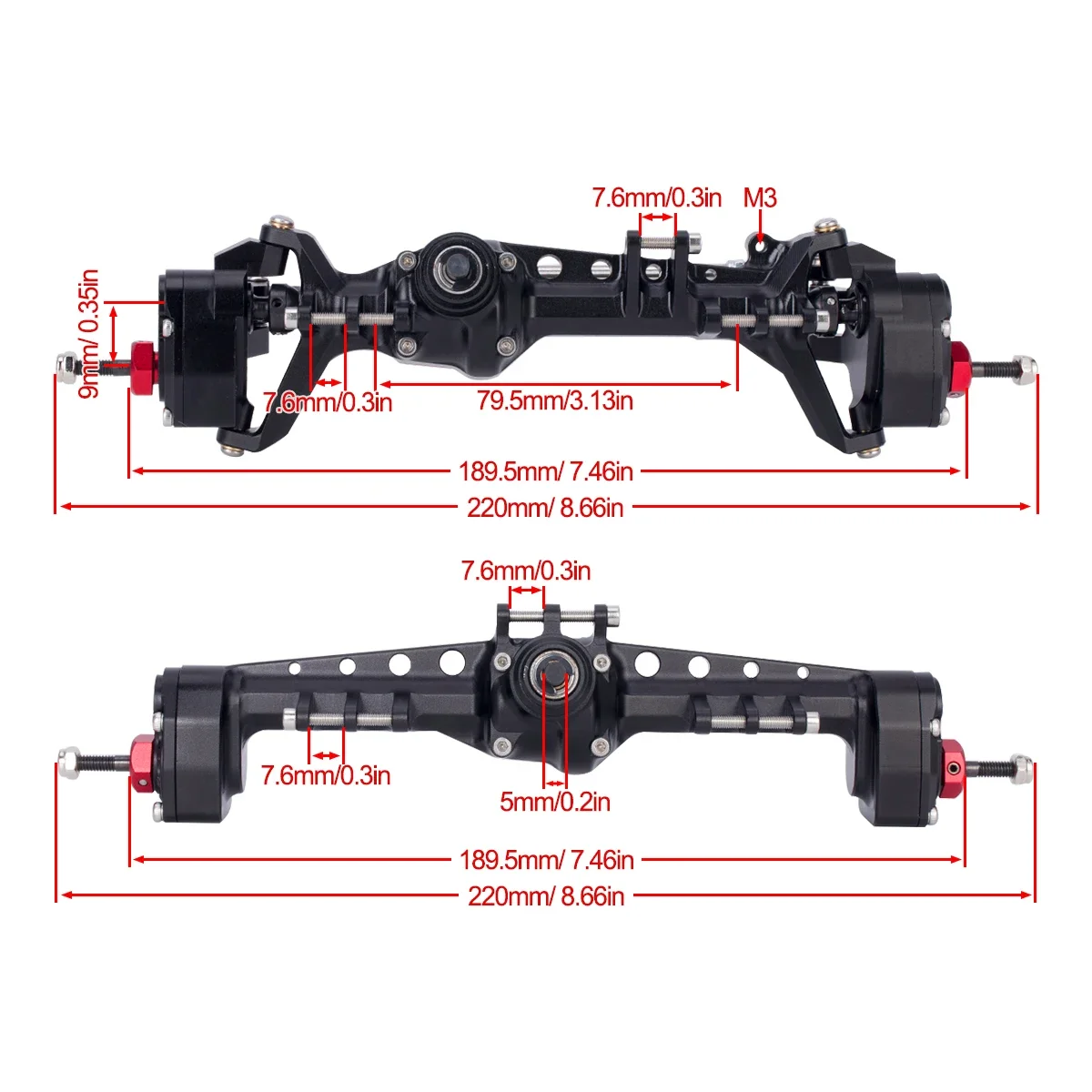 CNC Aluminum SCX10 III Front R - Rc Crawler Axle Parts ulasan dan harga