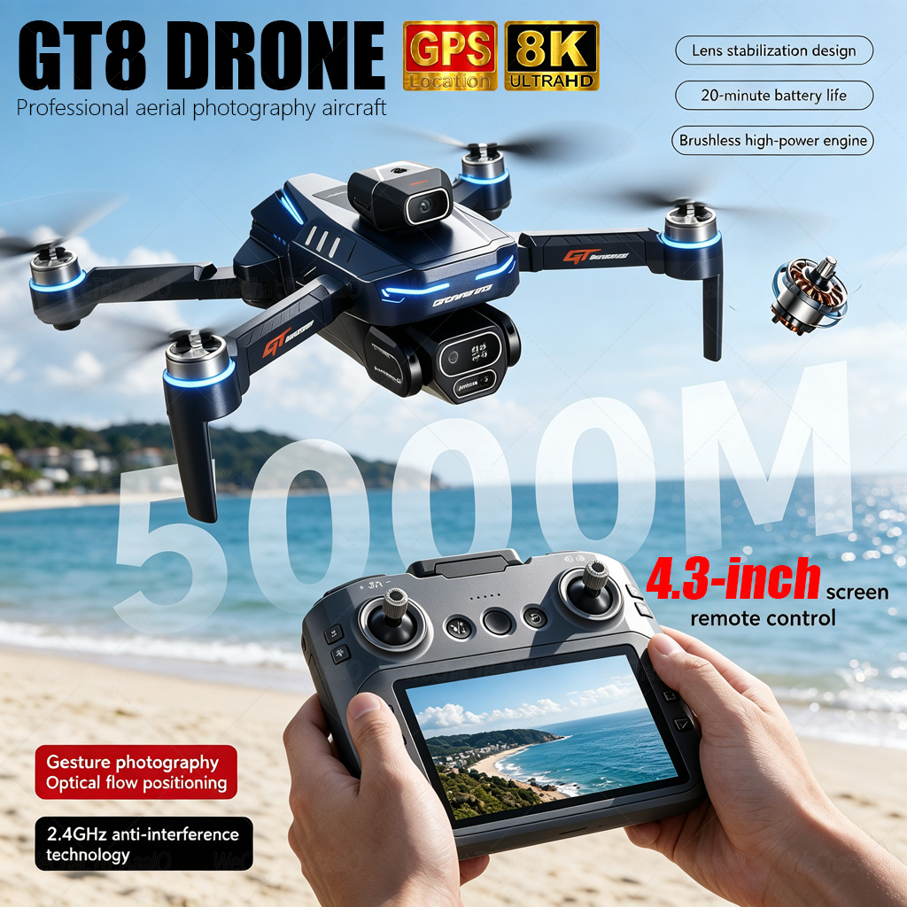 NEW GT8 HD RC Drone 4K Profess - Drone Gt8 Rc ulasan dan harga