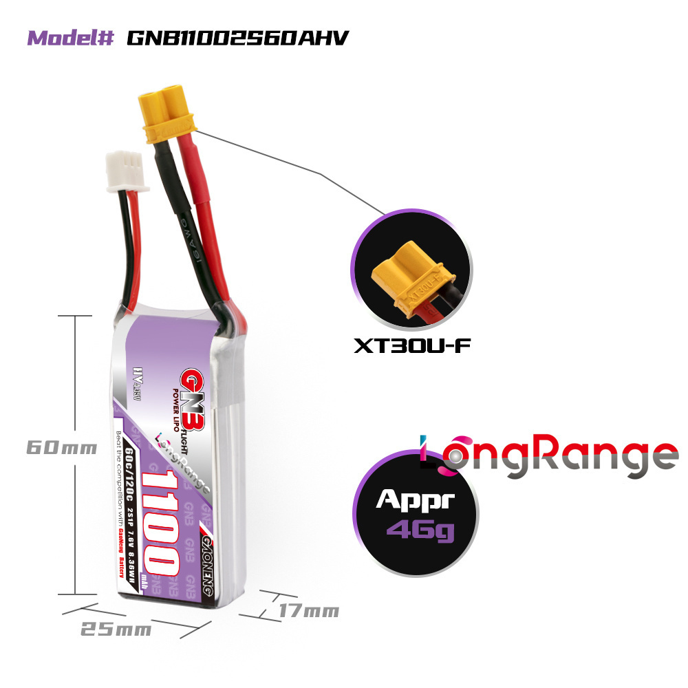 GNB 1100mAh 2S 3S 4S 6S 60C/12 - Drone Rcs ulasan dan harga