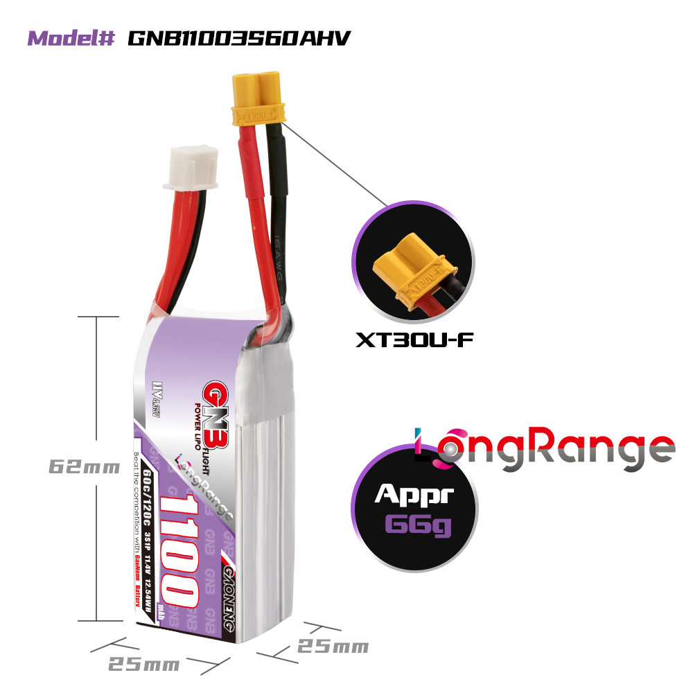 GNB 1100mAh 2S 3S 4S 6S 60C/12 - Drone Rcs ulasan dan harga