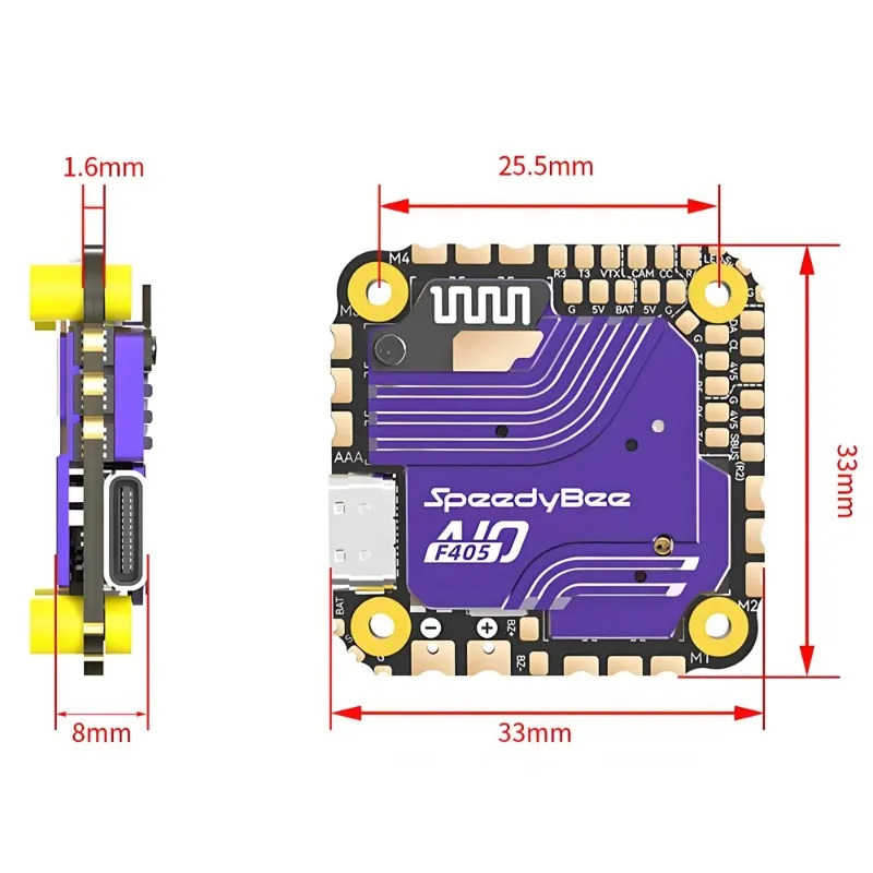 SpeedyBee F405 AIO Flight Cont - Drone Rc Quadcopter Controller ulasan dan harga