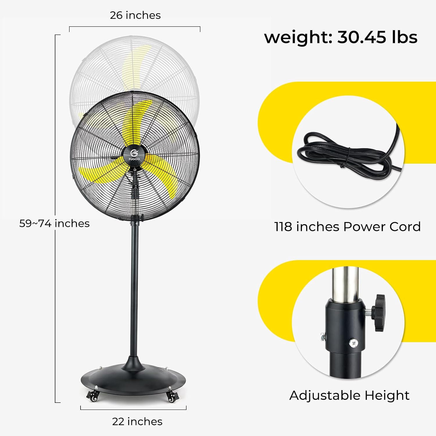24'' Outdoor Oscillating Pedes - Brushless Motor ulasan dan harga