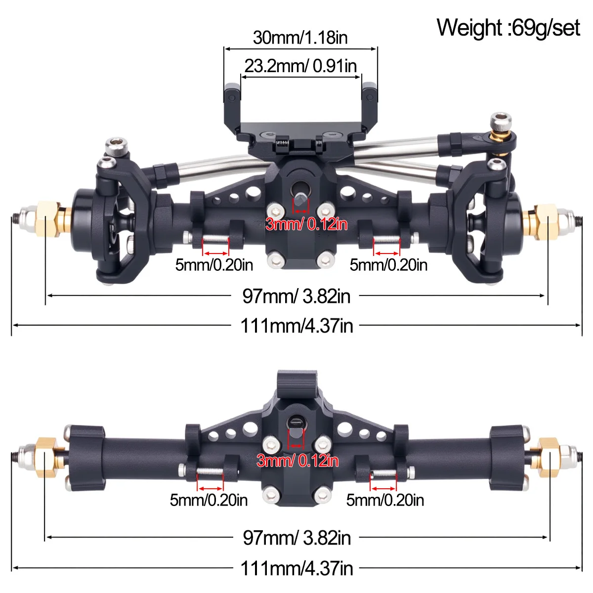 Plastic SCX24 Front Rear Axle  - Rc Crawler Axle Parts ulasan dan harga